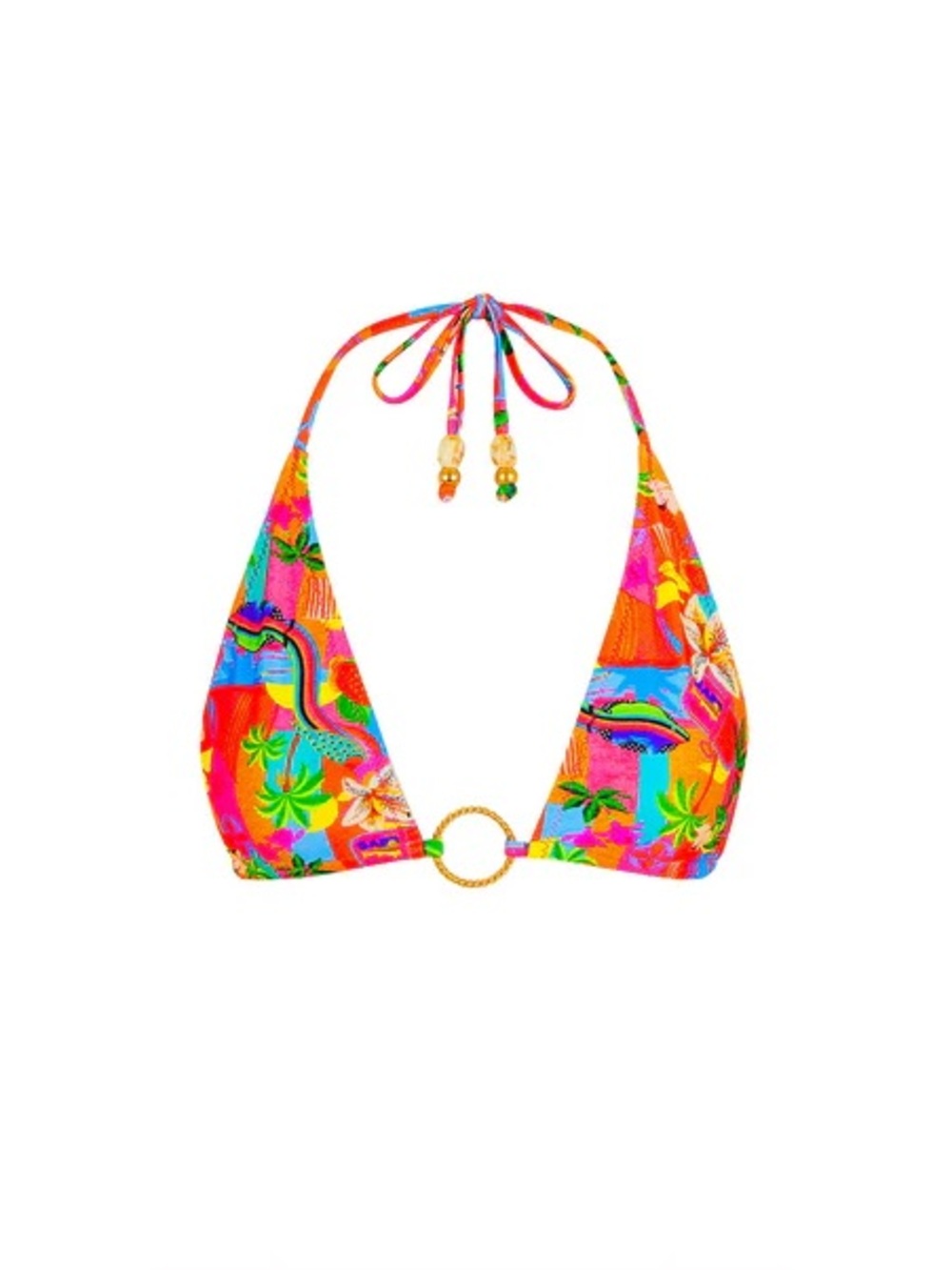 Kulani Kinis Havana Haven Ring Halter Bikini Top - XS